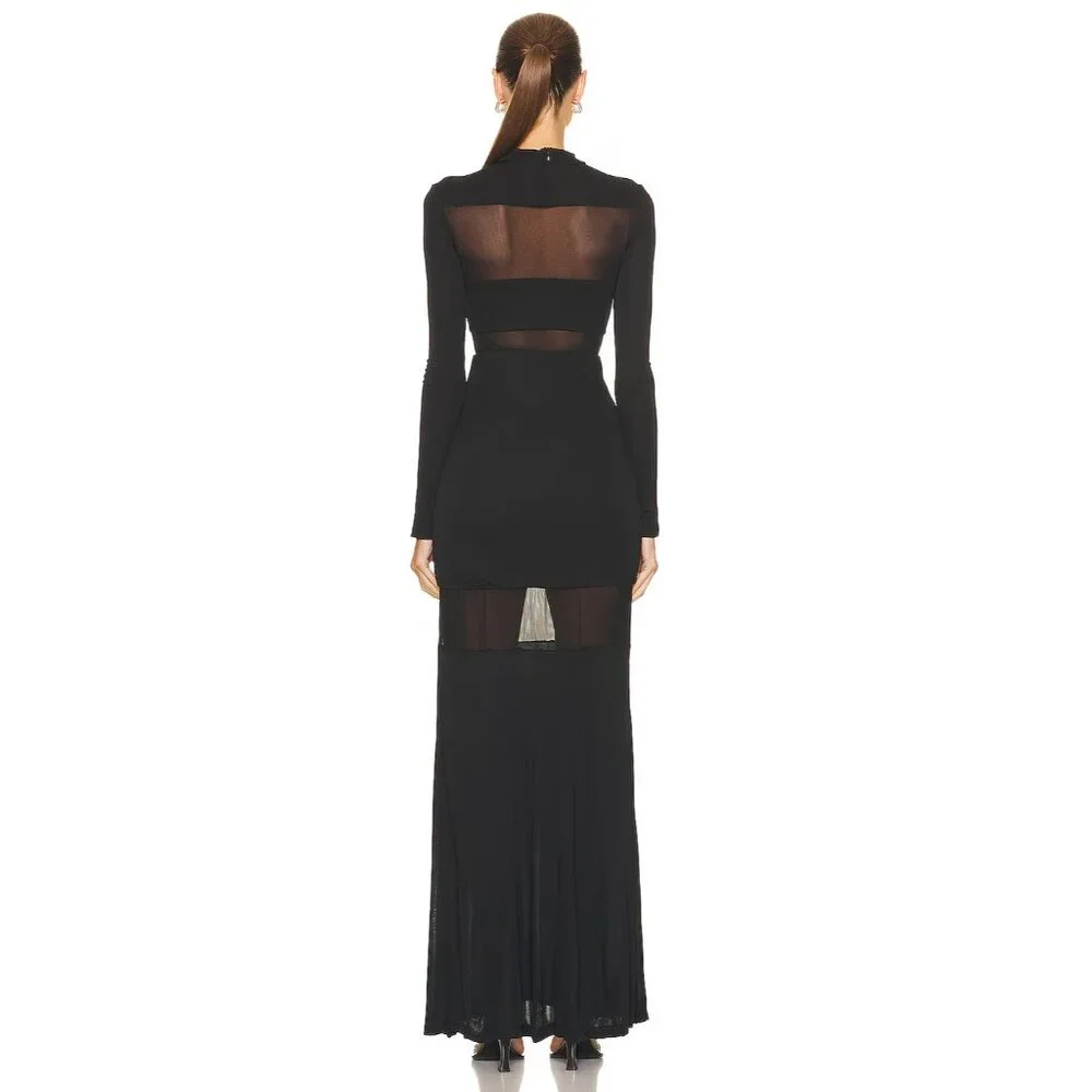 STAUD Black Sheer Panel Dress - Picture 3 of 4